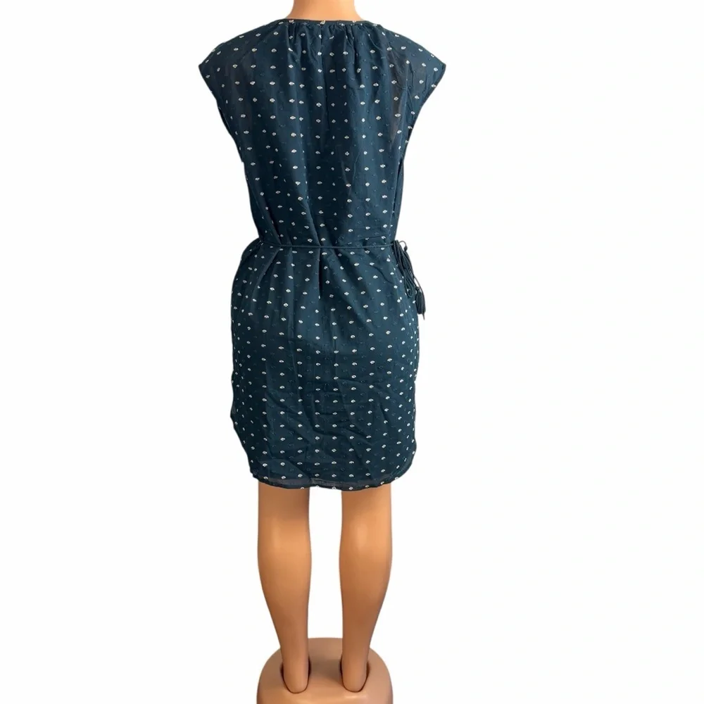 Loft Blue Sleeveless Tie-Waist Shirtdress - Picture 7 of 9
